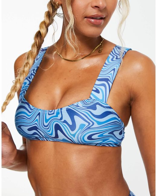 Brave Soul Blue – bikini-oberteil mit breiten trägern