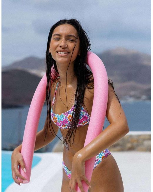 Bright Swimwear Multicolor Bali Citrus Floral Adjustable Bikini Top