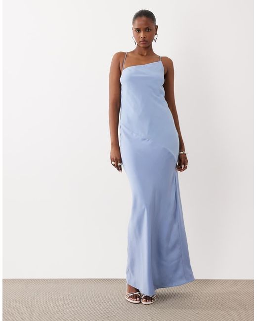 ASOS Blue Hybrid Satin Panel Cami Maxi Dress