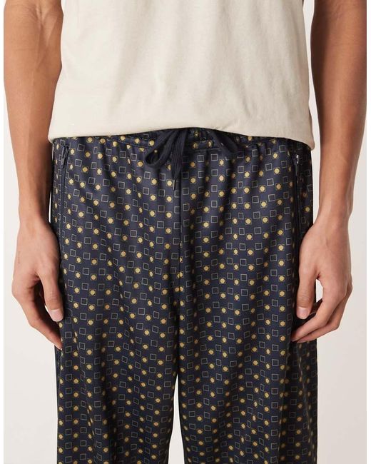 House Of Sunny White Co-Ord The Benny Geo Printed Tracksuit Bottom for men