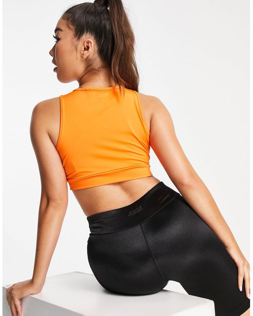 Threadbare Orange Fitness Zip Front Gym Crop Top