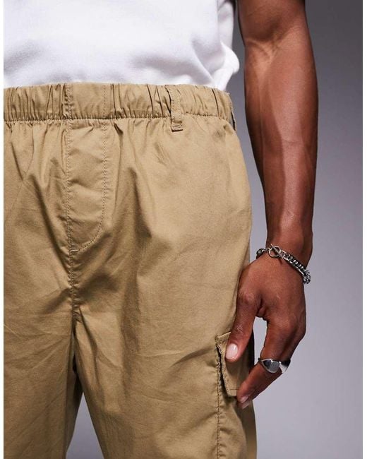 ADPT Brown Tapered Balloon Fit Cargo for men