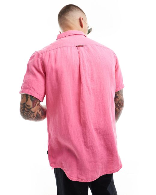 Studios - chemise décontractée en lin Superdry pour homme en coloris Pink