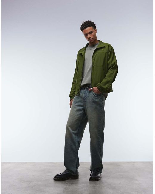 The North Face Green Cordura Wind Zip Up Jacket for men