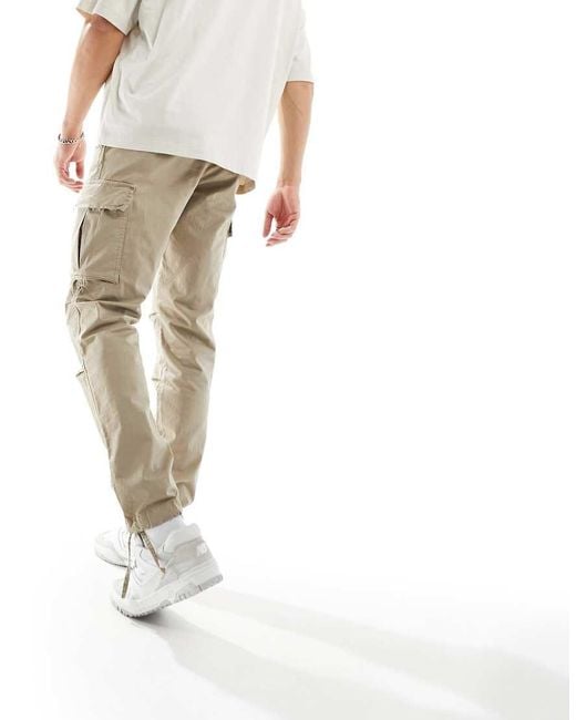 Jack & Jones Natural Intelligence Loose Fit Washed Cargo Trouser for men