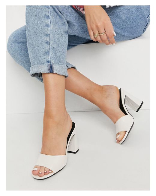 Bruine muiltjes met hoge hak - Damesschoenen – SACHA