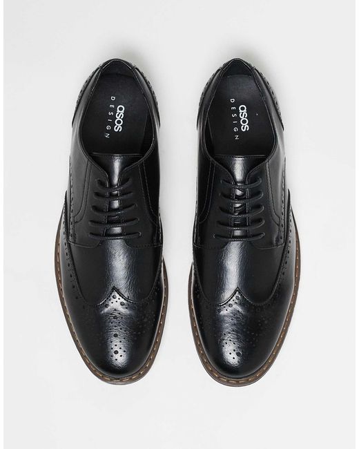 ASOS Black Brogue Shoes for men
