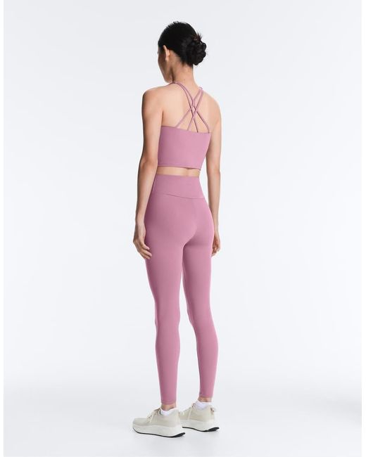Oysho Pink Comfortlux High-rise Ankle-length leggings