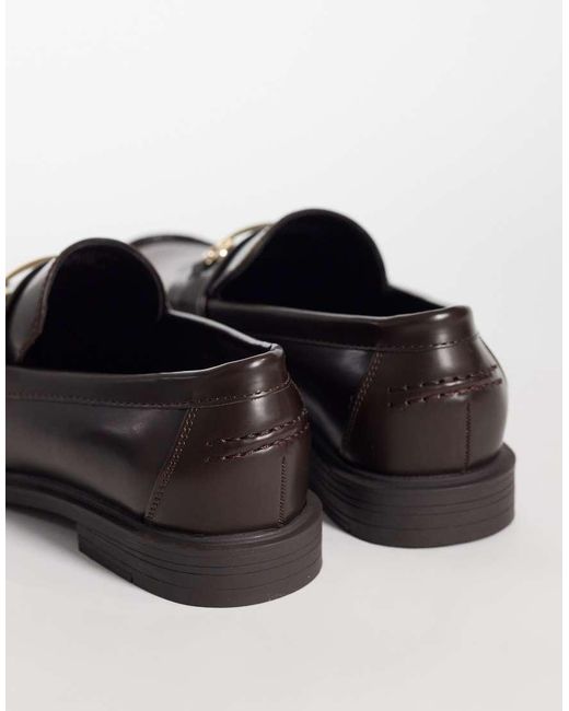 ASOS Brown Penny Loafers With Snaffle for men