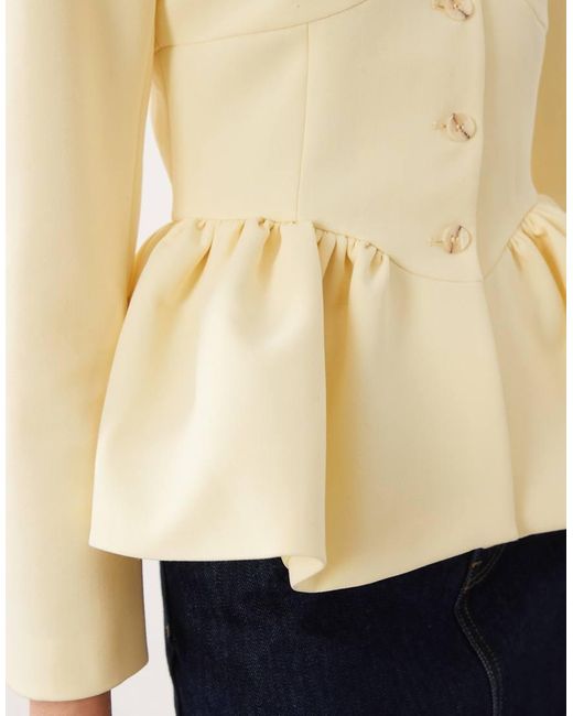Miss Selfridge Natural Corset Peplum Blazer