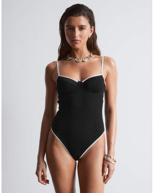 & Other Stories Black Mix And Match Underwire Cup Swimsuit