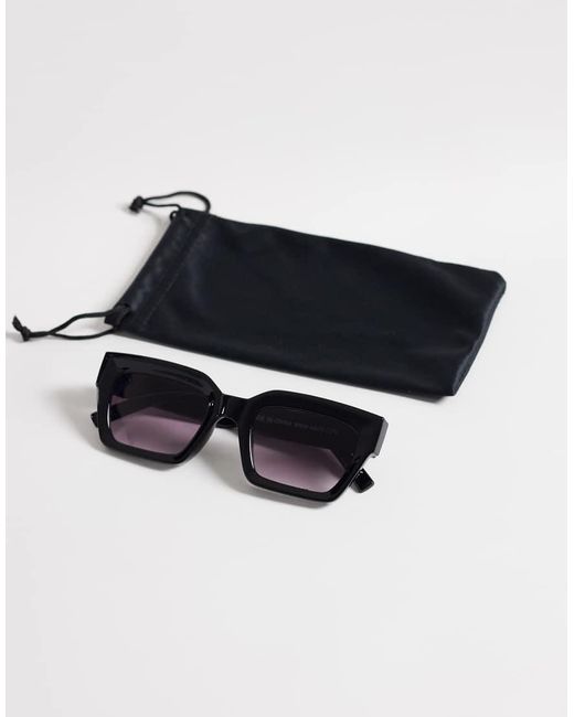 ASOS Black Bevel Square Sunglasses