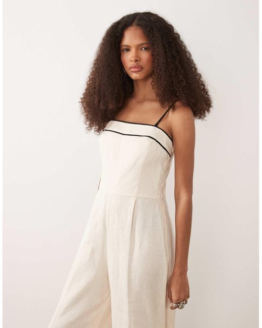 Mango Natural Strappy Jumpsuit