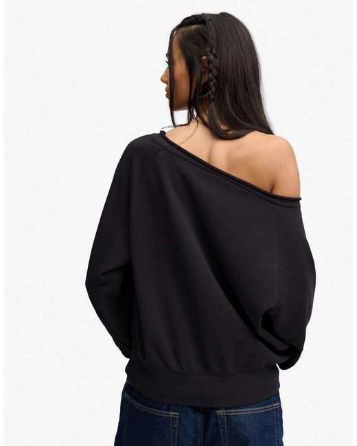 Bench x Superdry & Co Blue Bardot Oversized Sweatshirt
