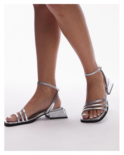 Two Part Chunky Heeled Sandals