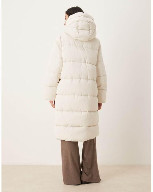 Mango Natural Hooded Long Line Puffer Jacket
