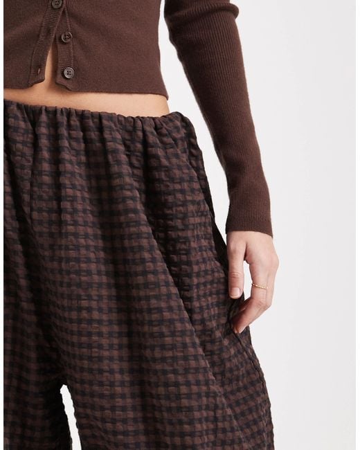 ASOS Multicolor – karierte ballonhose aus baumwolle