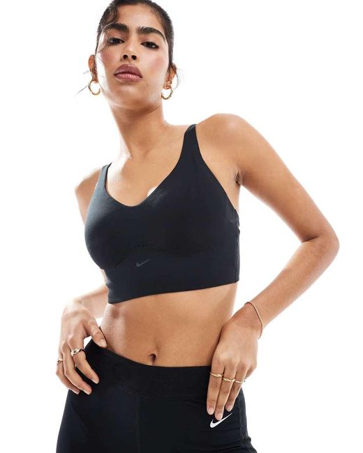 Nike Blue Alate Longline Medium Support Sports Bra