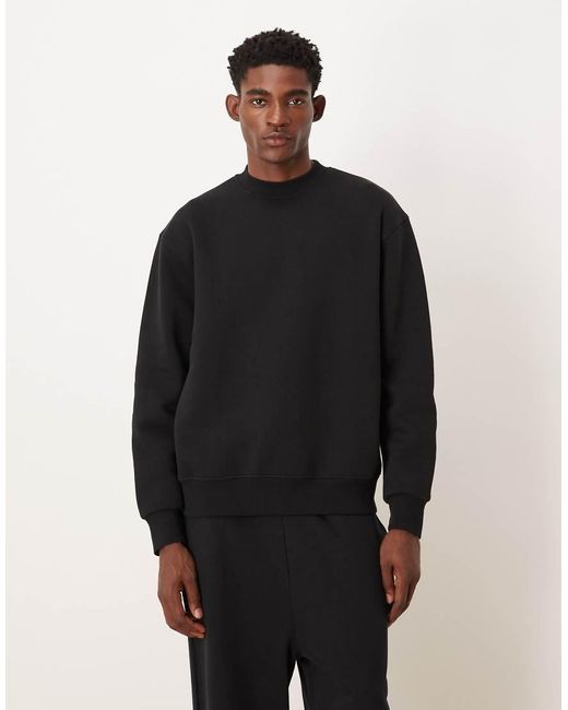 ASOS Black Relaxed Fit Sweatshirt With Souvenir Print for men