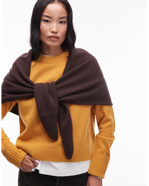 & Other Stories Brown Wool Triangle Scarf