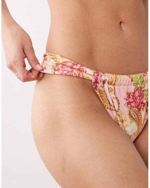 Miss Selfridge Natural High Leg Bikini Bottom