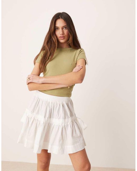 Vrg Grl Natural Pleated Mini Skirt