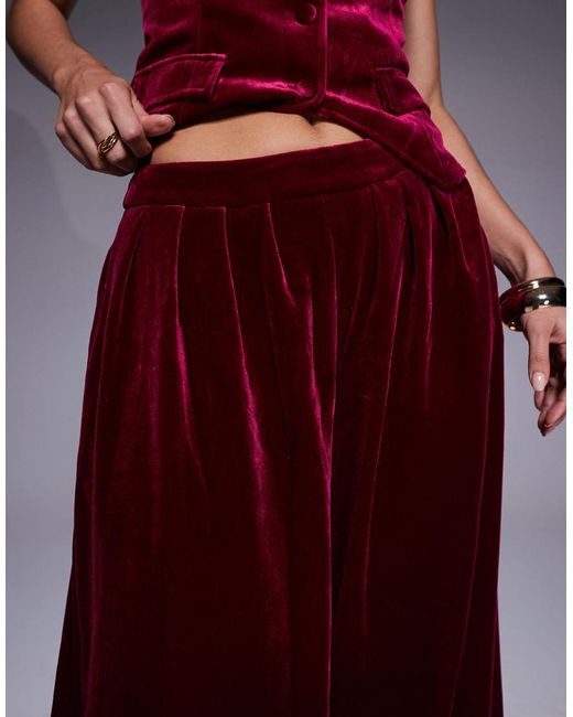 ASOS Purple Velvet Pleated Trouser Co-ord