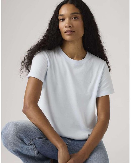 Levi's T-Shirt Met Reliëflogo Op De Borst in het White