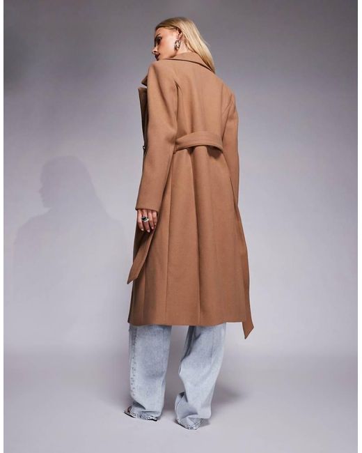 Forever New Brown Formal Wrap Coat