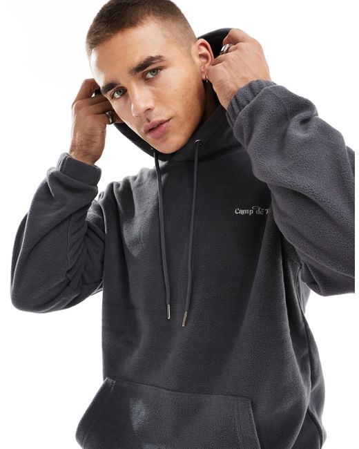 Only & Sons – oversize-kapuzenpullover aus fleece in Black für Herren