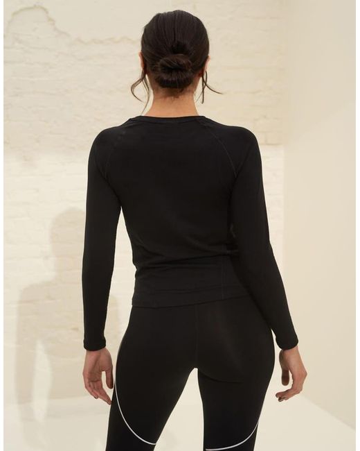 Aim'n Zacht Basic T-Shirt Met Lange Mouwen in het Black