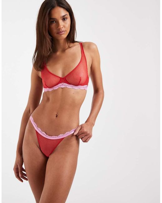 Free People Red Midweek Thong Brief
