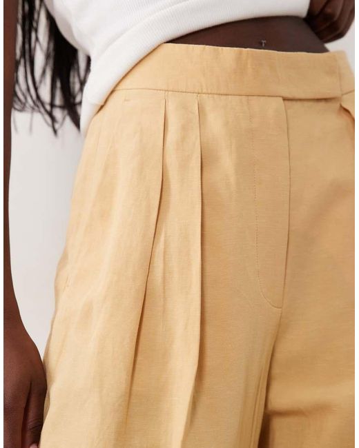 Mango Natural Linen Mix Tailored Pants
