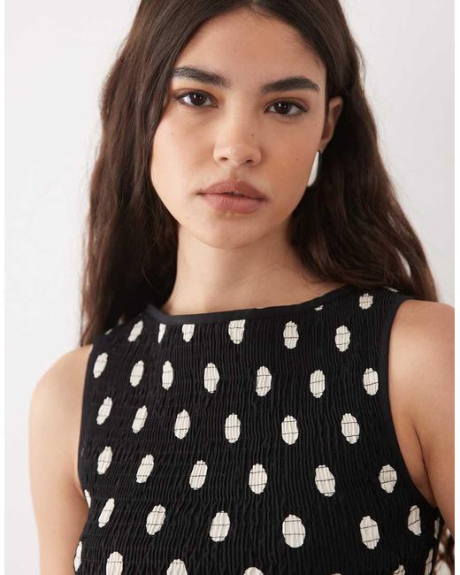 ASOS Black Shirred Tank Top
