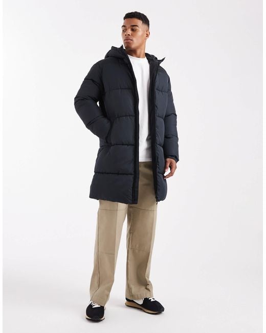 JJ Rebel Blue Longline Padded Coat for men