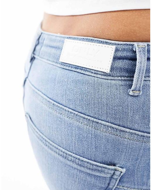 ONLY Blue Power Mid Rise Sculpt Skinny Jeans