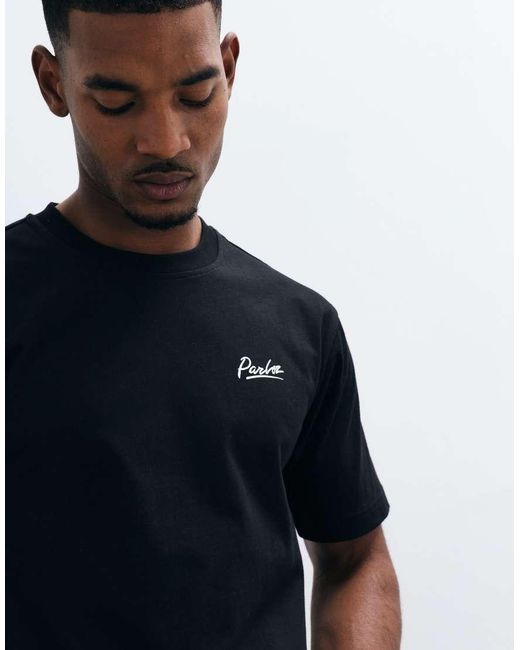 Parlez Black T-shirt With Graphic Back Print for men