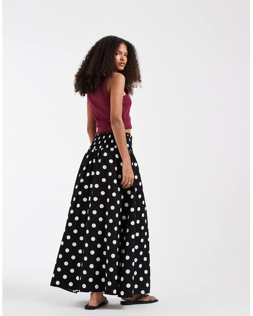 ASOS White Shirred Waist Maxi Skirt