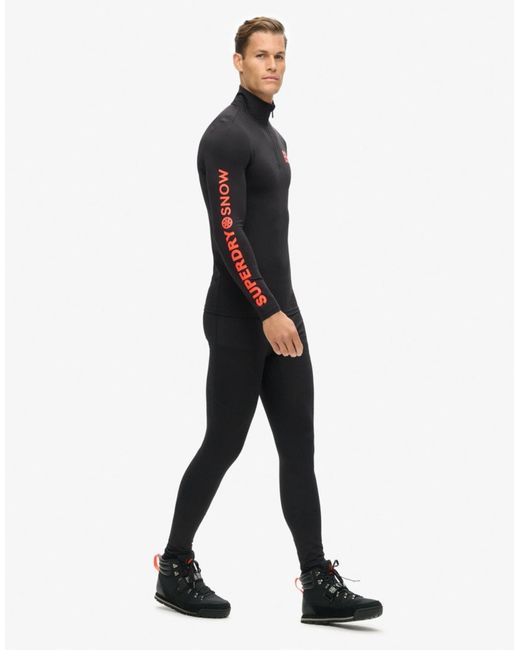 Superdry – ski – baselayer-leggings in Black für Herren