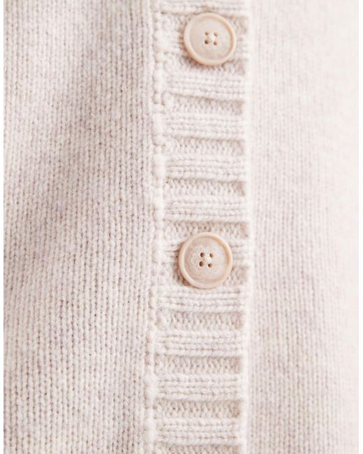 ASOS Natural Longline Waisted Lambswool Cardigan