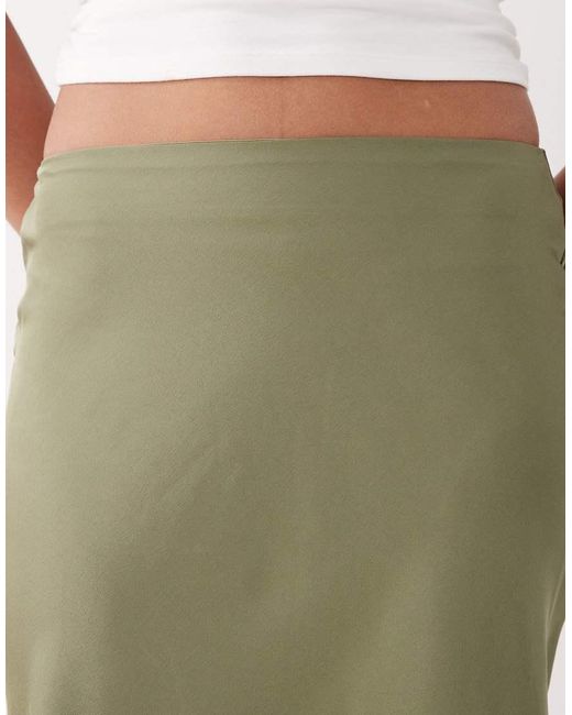 Vila Green Satin Maxi Skirt