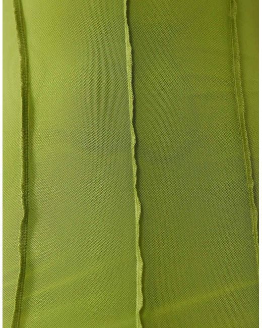 ASOS Green Mesh Cami Seam Detail Maxi Dress