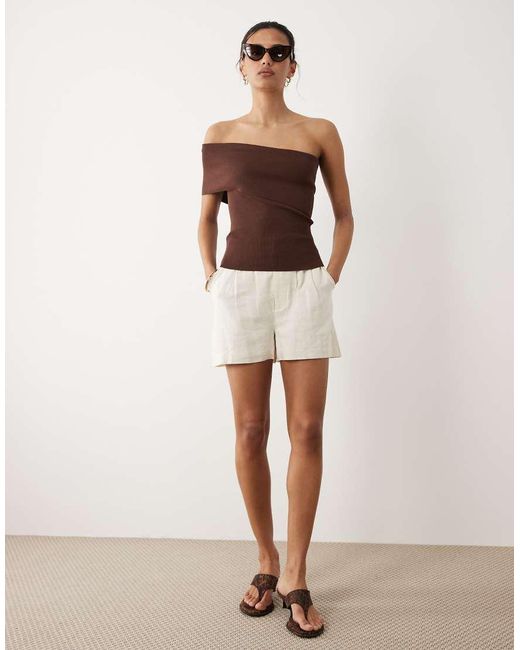 Mango Brown One Shoulder Top