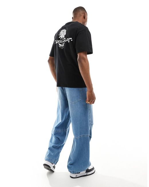 T-shirt oversize avec imprimé « make it bloom » au dos Jack & Jones pour homme en coloris Black