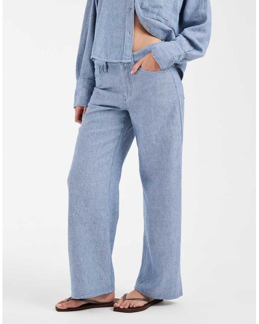 Gap Blue Co-ord Linen Mix Trouser