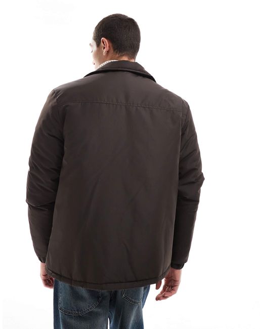 Brave Soul Black Padded Coach Jacket for men