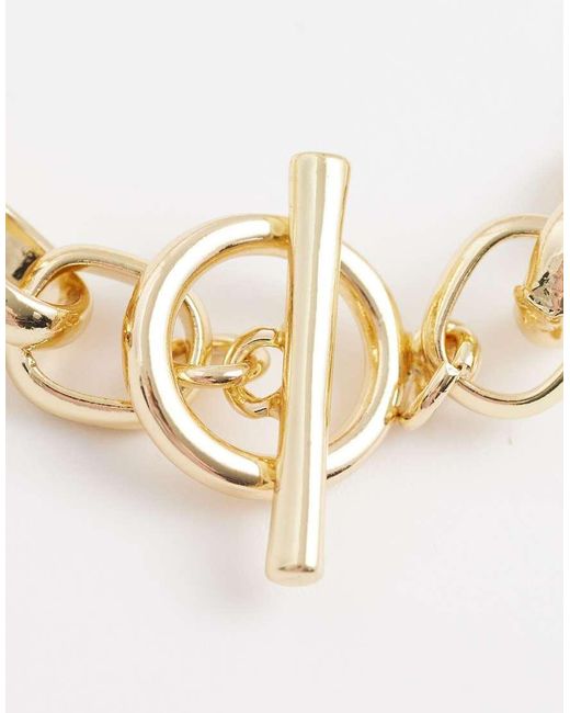 ASOS White Chunky Chain Necklace With T-Bar Detail