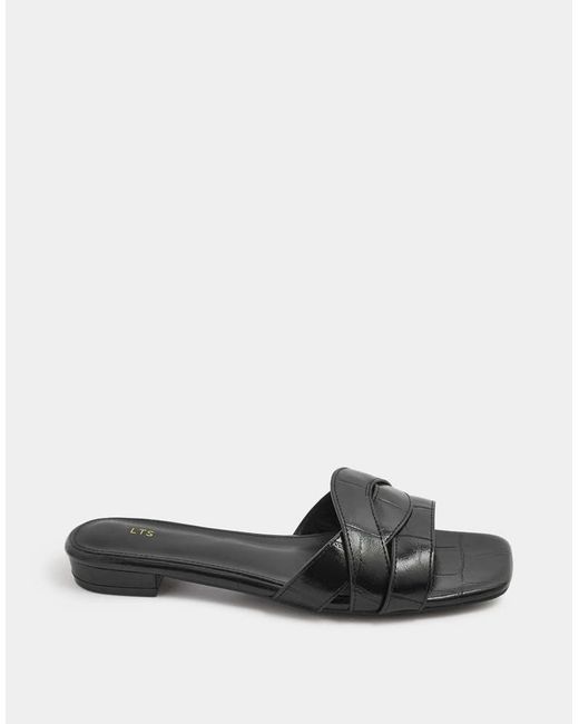 Long Tall Sally Brown Twisted Block Mule Sandals