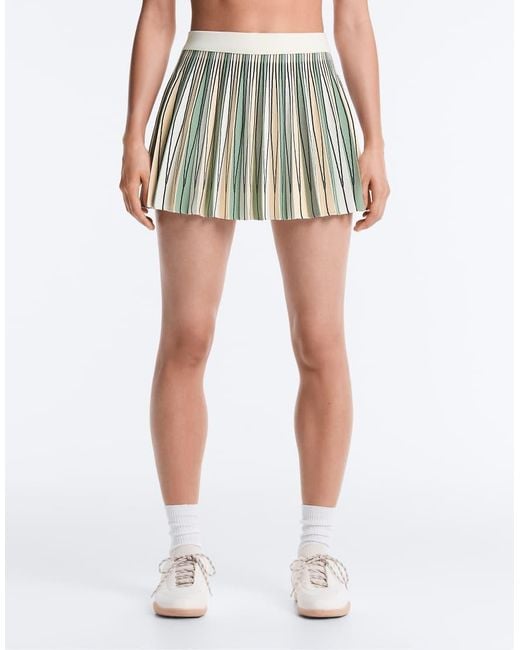 Oysho White High Rise Seamless Pleated Skirt