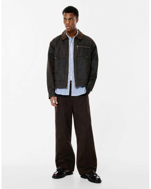 Pull&Bear – strukturierte hose in Black für Herren